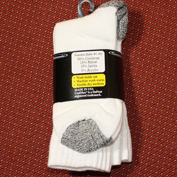 NWT CoolRider Performance Socks  2 pair per pack White/Grey Extreme Performance - Picture 2 of 4